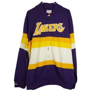 LA Lakers Mitchell & Ness NBA XL XLarge Knit Sweater Purple‎ Yellow White NWT